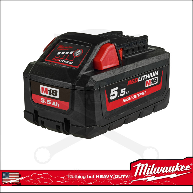 Akkumulátor 18V  5.5Ah Li-Ion B5 RED-Lithium - Milwaukee (M18 HB5.5)