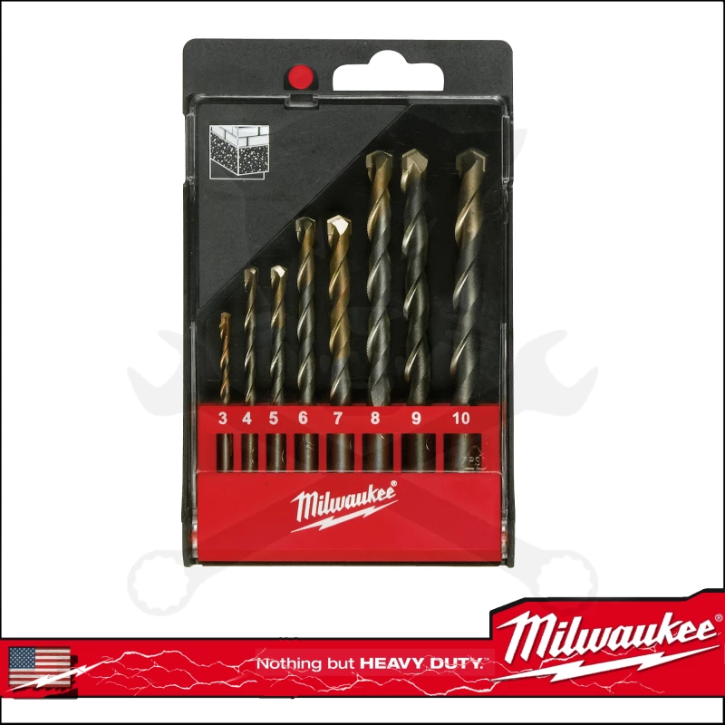 Kőzetfúró készlet  8 db-os 3-10 mm - kétélű - Milwaukee