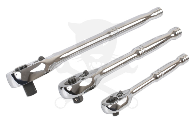 Crowa racsnis kulcs készlet 3 db-os nyomógombos 1/2"-3/8"-1/4"