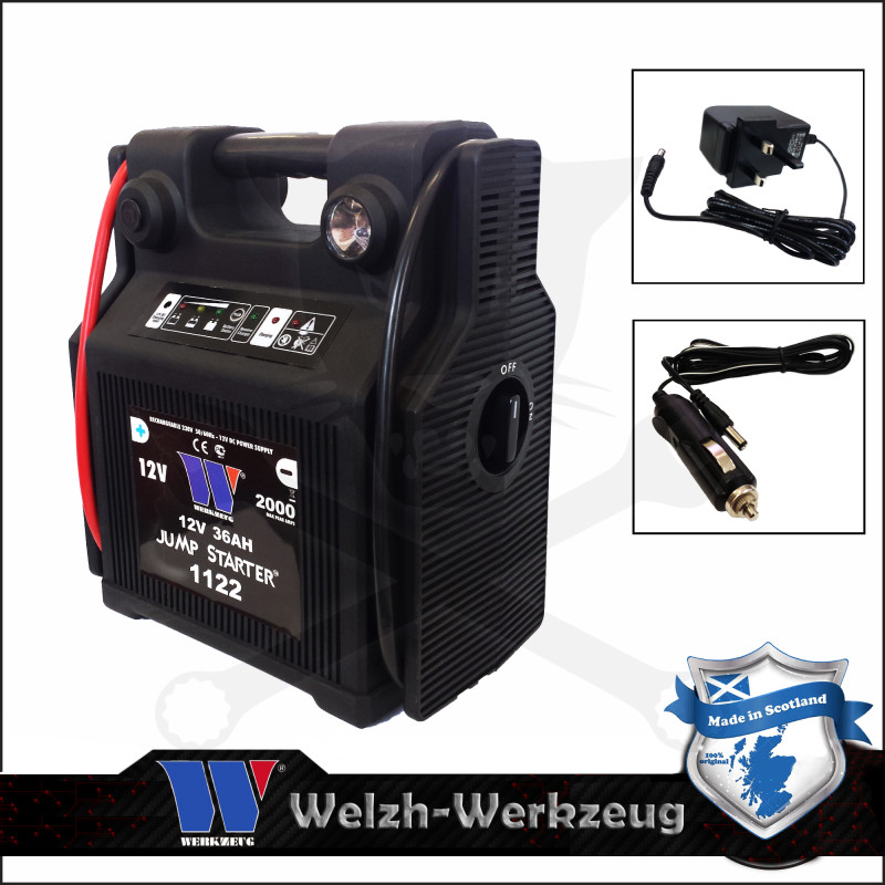 Akkumulátor bikázó-indító (starter) 12 V  -2000A - 36Ah Személy+Teher