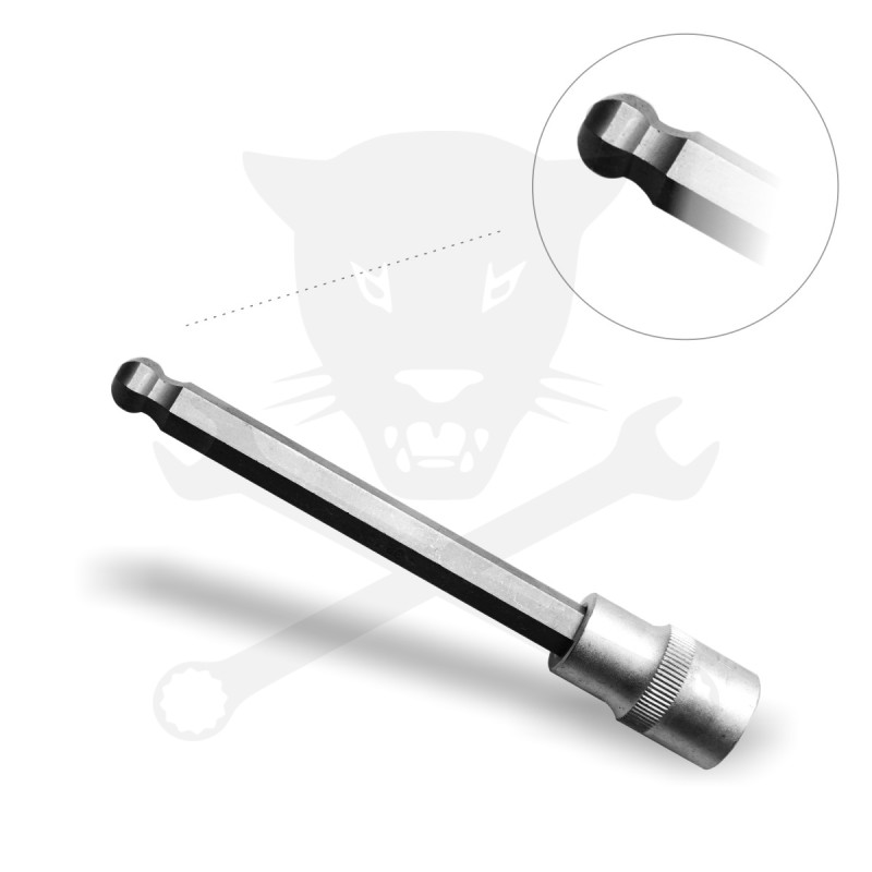 Rátűzőkulcs - crowa+bit 1/2" imbusz  6 mm, hosszú, gömbvégű