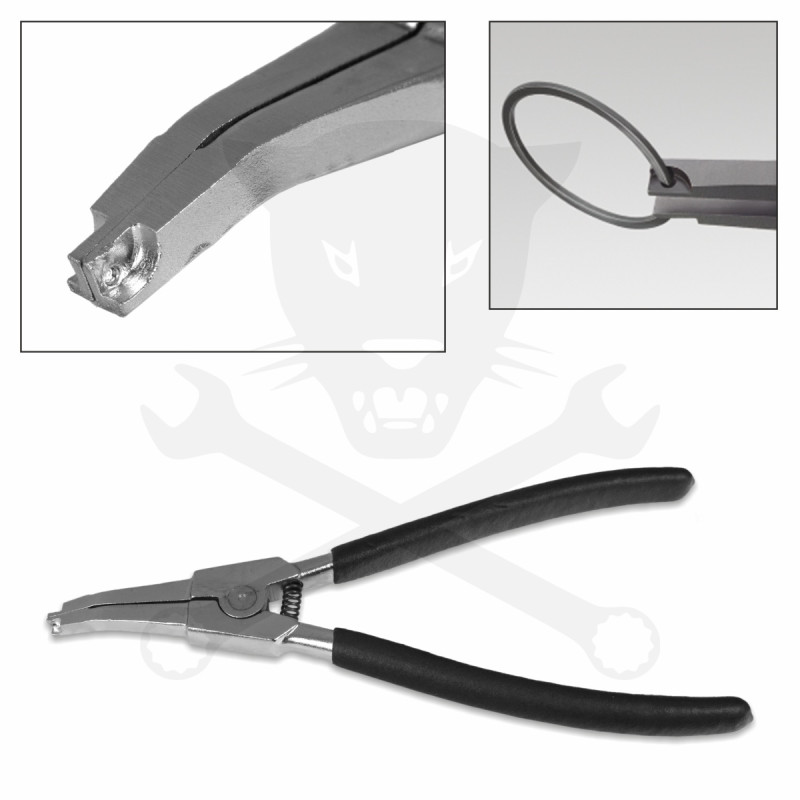 Fogó seeger speciális zárógyűrűhöz, hajlított, rugós 200 mm