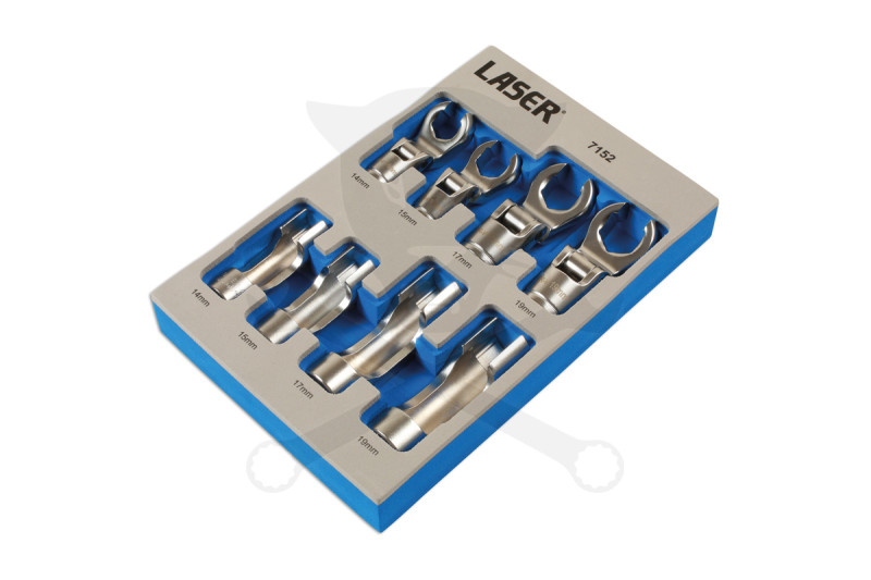 Üzemanyagcső kulcs készlet 8 db spec. nyitott dugókulcs + CrowFoot