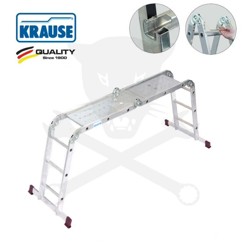 MultiMatic univerzális csuklós létra, 4x3 fokos +Acél Dobogó -CORDA-