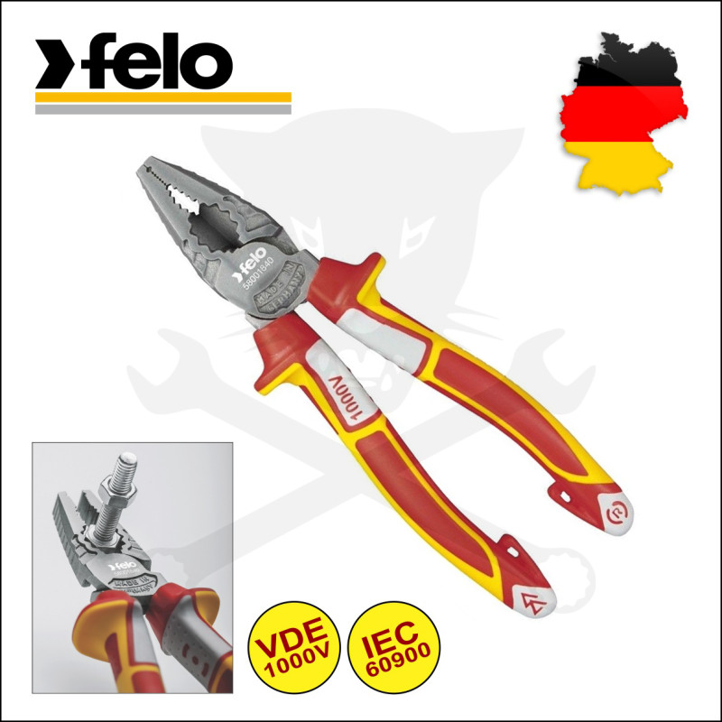 Fogó 1000V szigetelt kombinált 180 mm VDE, ipari - Felo