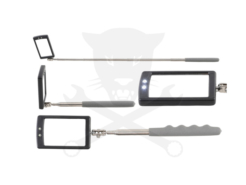 Tükör  41x64 mm teleszkópos 290-876 mm  beépített 2 db LED világítással
