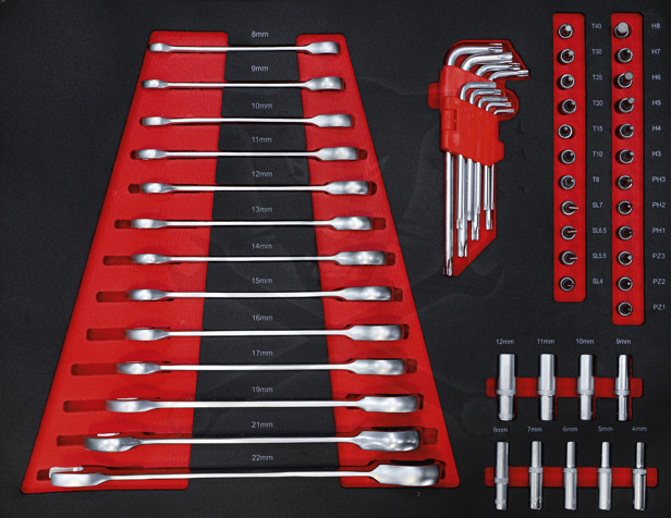 Szerszámos kocsi gyári-felszerelt 158 db-os 6 fiókos szekrény  BF22