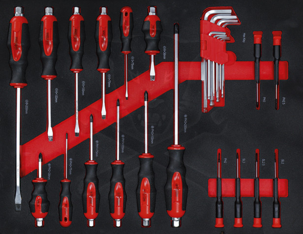 Szerszámos kocsi gyári-felszerelt 158 db-os 6 fiókos szekrény  BF22