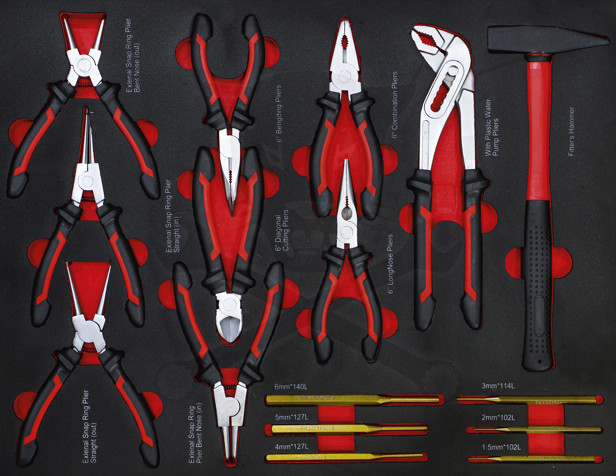 Szerszámos kocsi gyári-felszerelt 158 db-os 6 fiókos szekrény  BF22