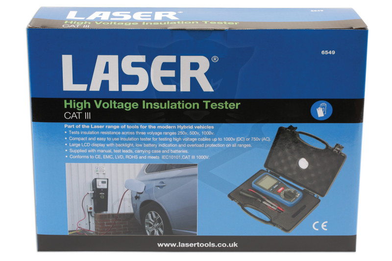 Multiméter, szigetelésvizsgáló CAT III - Hibrid/EV járművekhez -LASER