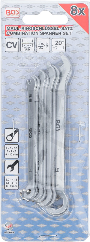 Csillag-villáskulcs készlet mini 3.2-4-5-5.5-6-7-8-9-10 mm 8 db-os - BGS