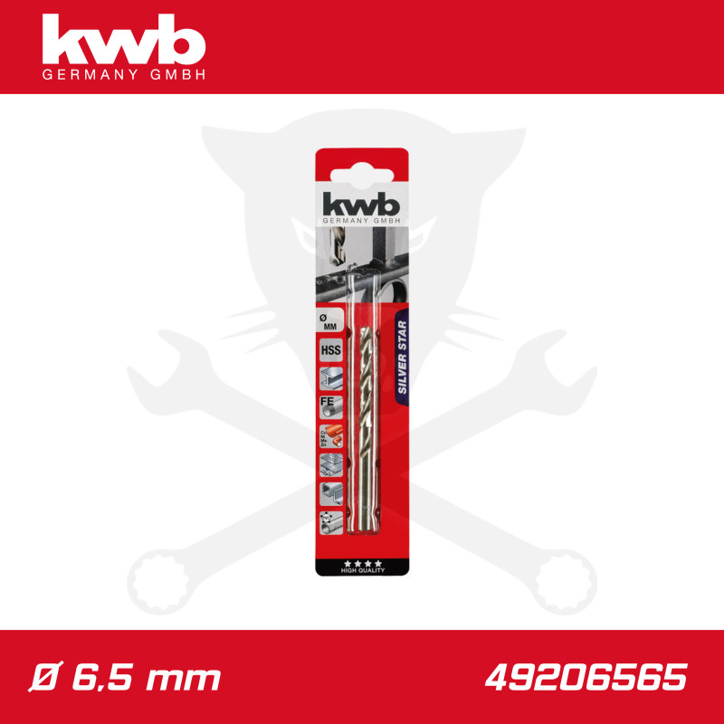Csigafúró  6,5 mm HSS-G DIN 338 Silver Star, profi - KWB