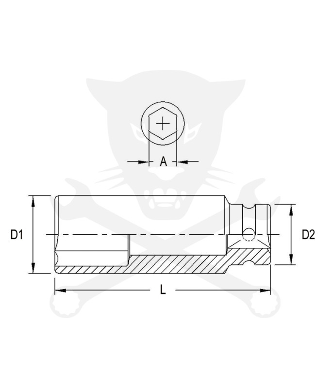 Légkulcsfej 1" 6 l.h.  80-as Genius