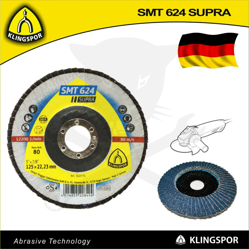 Csiszolótányér, lamellás 125 mm  P80 - acél és színesfém - Klingspor