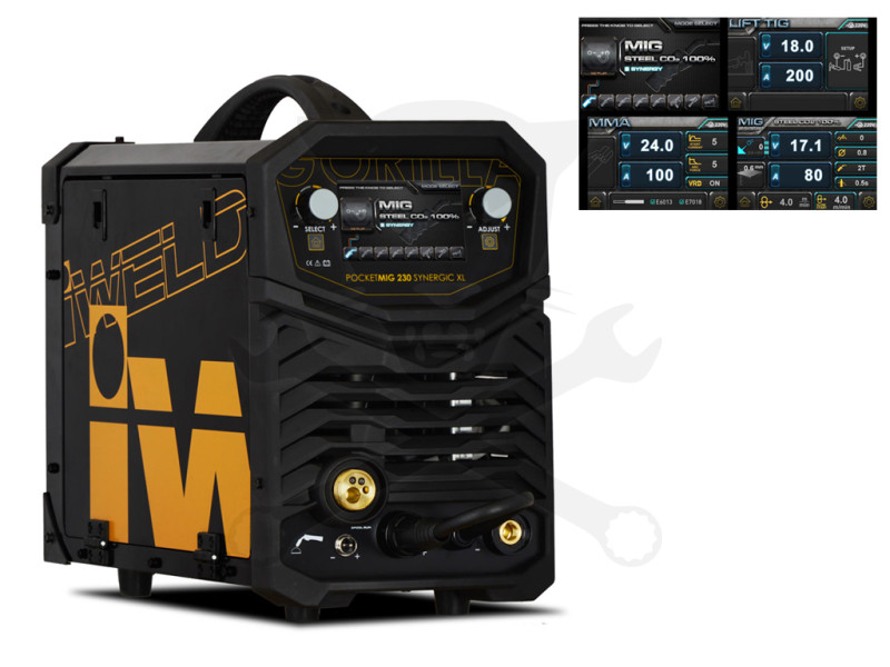 Hegesztő inverter Gorilla PocketMIG 230 Synergic XL