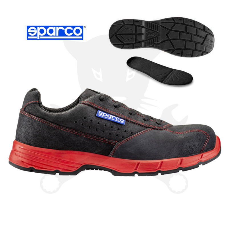 Munkavédelmi cipő SPARCO - CHALLENGE S1P fekete-piros 44-es