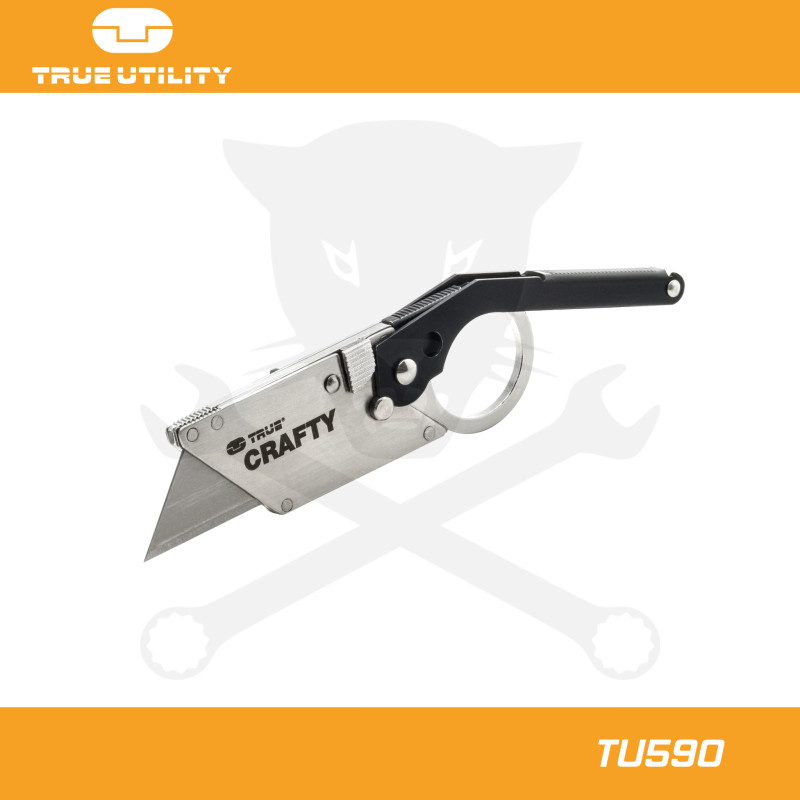 Vágókés, összecsukható Crafty - Fekete-Szürke - True