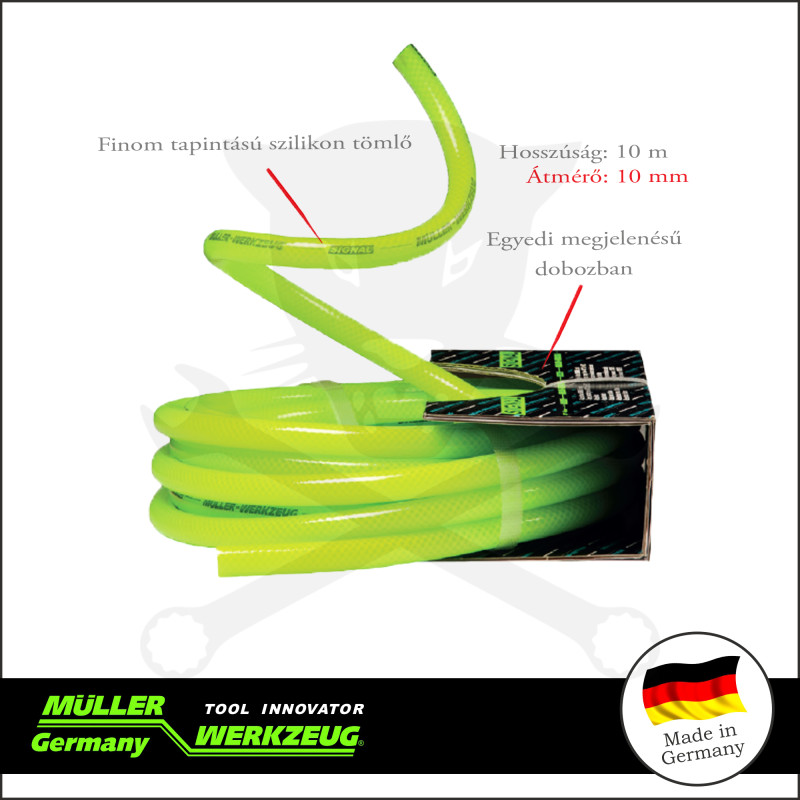 Levegőtömlő 10 mm x 10 m SIGNAL- csavarodásmentes-szuperflexibilis