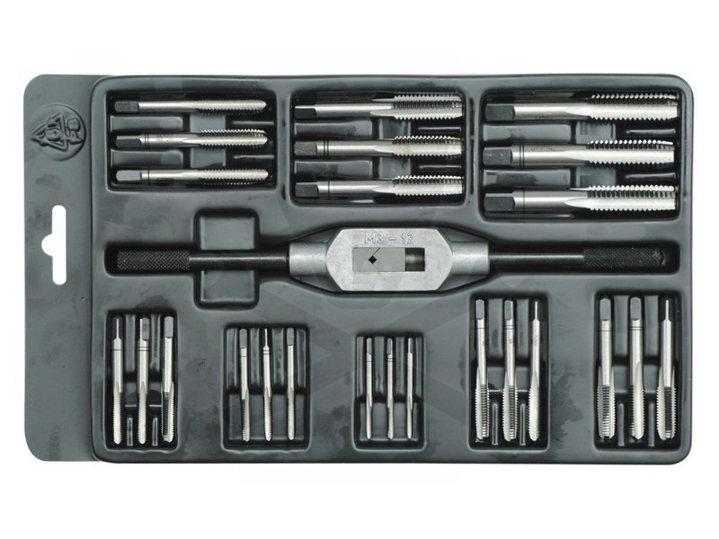 Menetfúró kézi készlet M03-M12  - 25 db-os