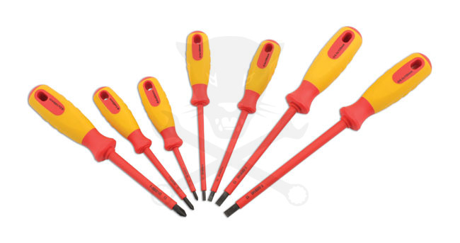 Csavarhúzó készlet szigetelt VDE 1000V - 7 db-os készlet Lapos + PH
