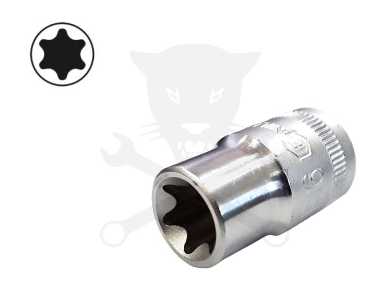 Dugókulcs - crowafej 3/8" belső torx E16 Genius