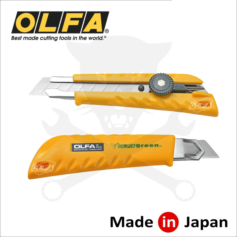 Vágókés OLFA 18 mm törh.penge, csavaros rögz. - újrahaszn. műa. (L-1/GREEN)