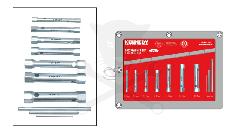 Csőkulcs készlet 6 - 19 mm 7+3 db-os - Kennedy (KEN-581-1450K)