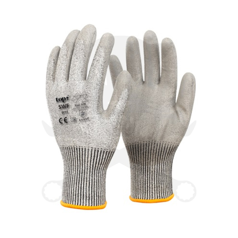 Kesztyű - szerelőkesztyű - szürke PU mártott vágásbizt. XXL-es 11-es