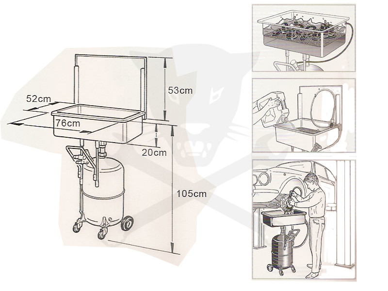 Alkatrészmosó berendezés 065/050 literes - levegős