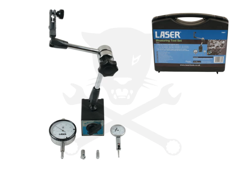 Kopásmérő szerszám készlet DTI - motor, fék alkatrészek mérésére. Laser