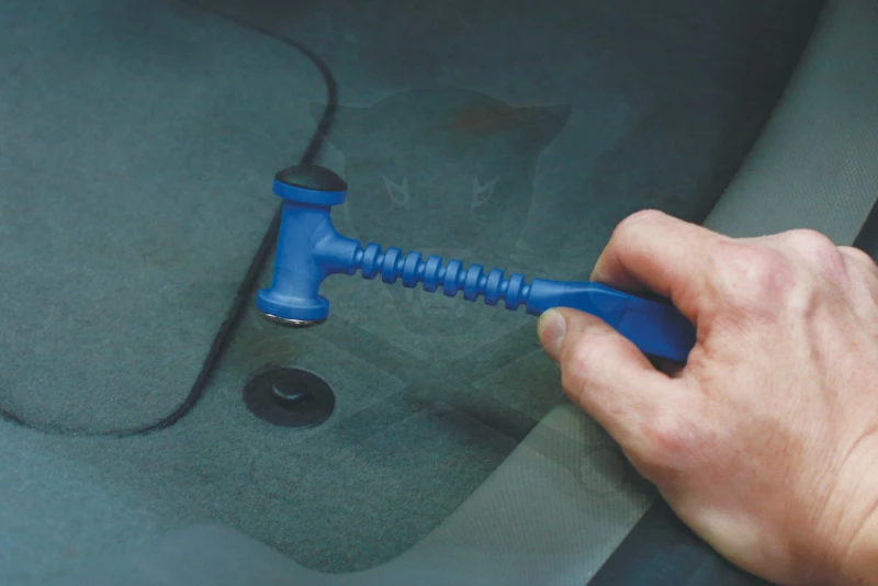 Kalapács precíziós MINI 90x17 mm gumi és acél fej - Laser