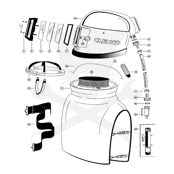 Homokfúvó géphez védősisak Apollo 600 alkatrész Légző szab.szelep+övcsat