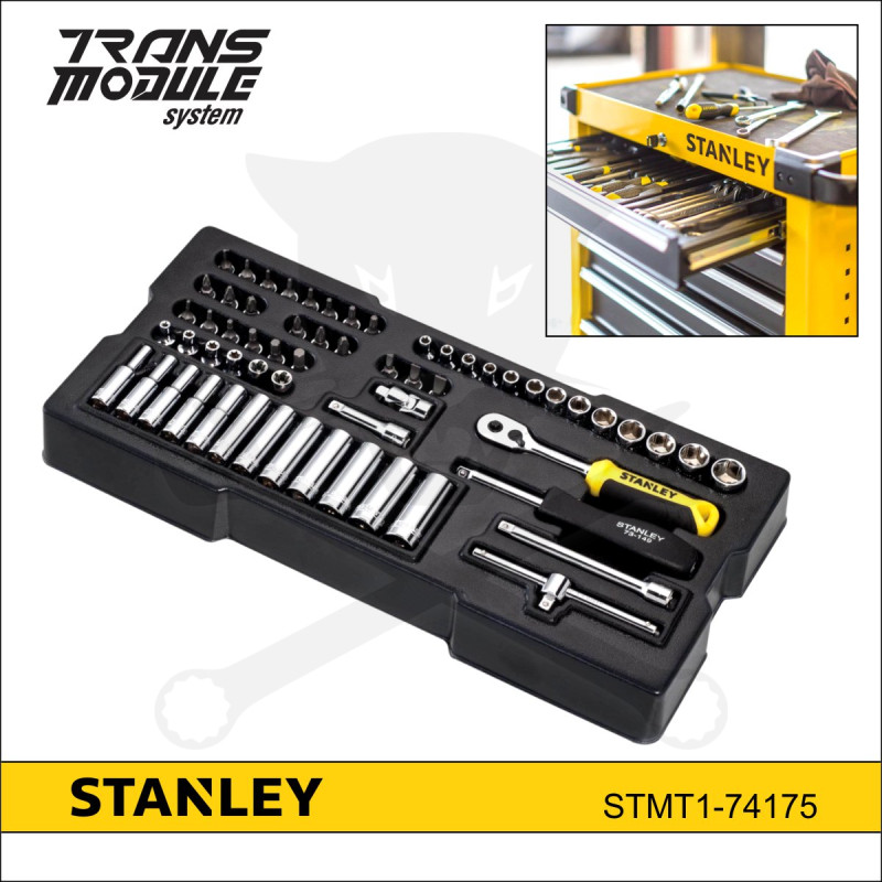 Stanley tálcás dugókulcs készlet 1/4" 60r.