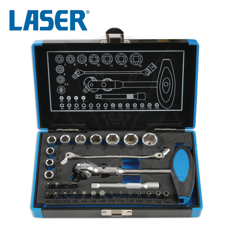 Dugókulcs készlet 1/4" 31 db-os ROTO LOCK 6 lapú + 1/4"-os Bitek