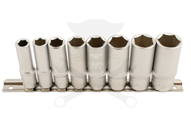 Dugókulcs - crowafej készlet 3/8" 6 lap hosszú COLOS  8 db-os