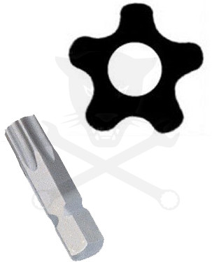 Bit ötágú torx T-08 30 mm lyukas Genius