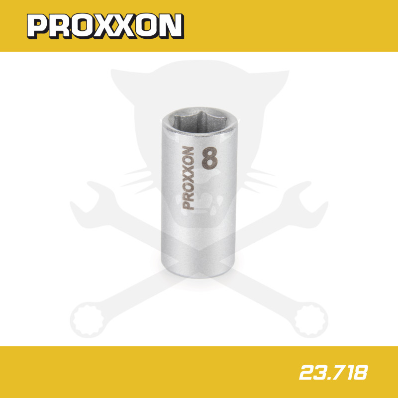 Dugókulcs - crowafej 1/4" 6 lap normál  8 mm Proxxon