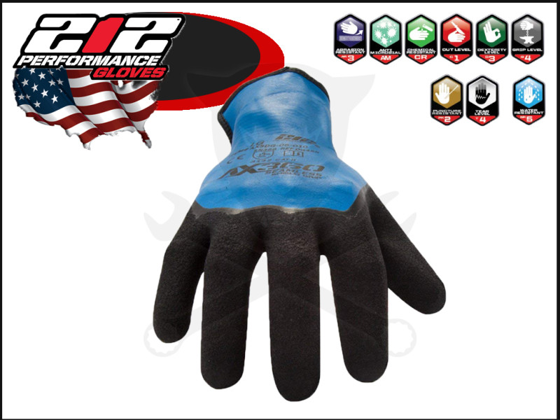 Kesztyű Hubitools mártott kék nitril SHIELD GRIP-USA "mindenálló" L-es