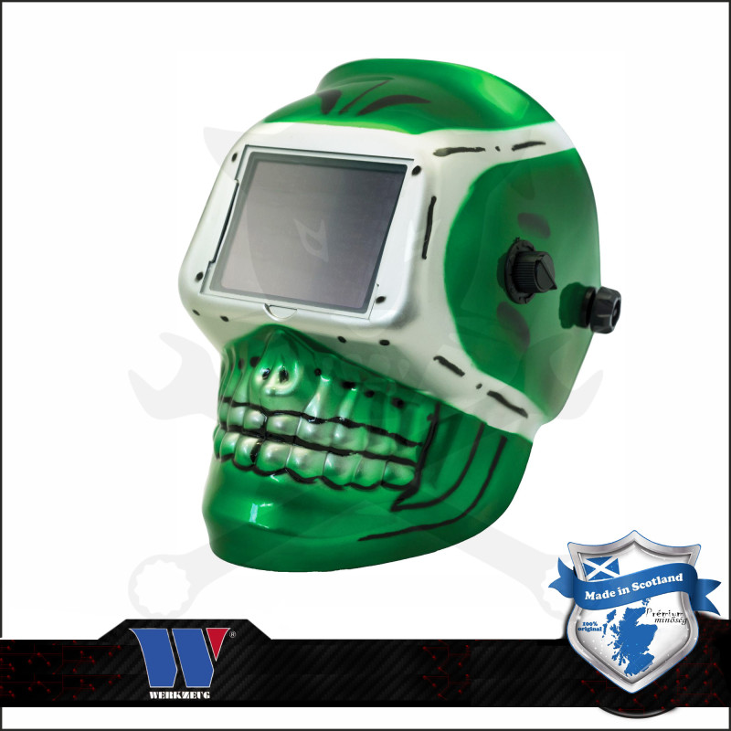 Hegesztőpajzs automata  42 x 92 mm 2 érzékelő Zöld Koponya - Welzh