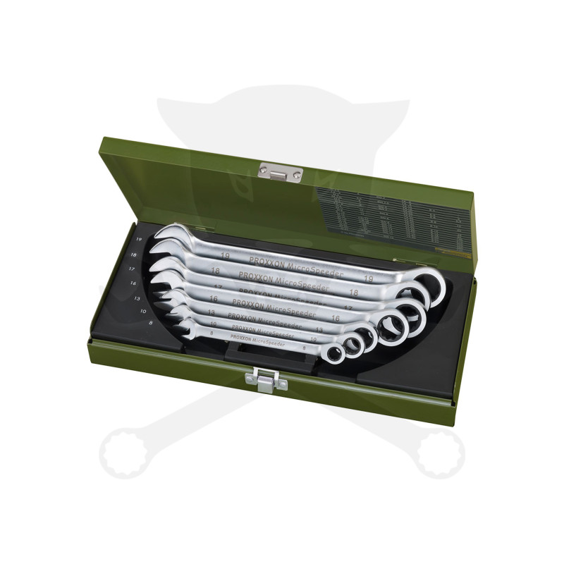 Csillag-villás racsnis készlet  7 db-os  8-19 mm - Proxxon