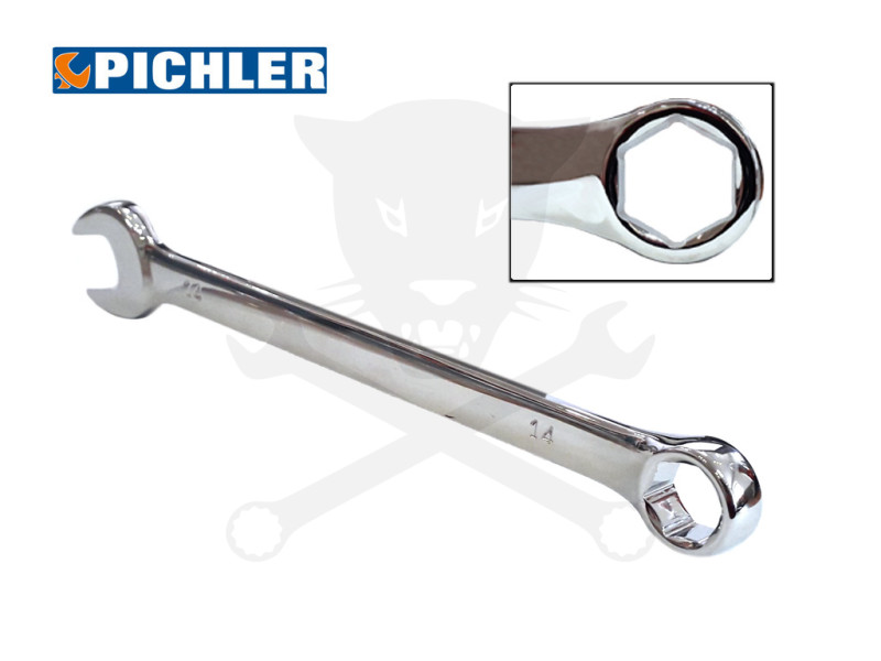 Csillag-villáskulcs  - HATLAPÚ - 14 mm x 195 mm - 15 fokos