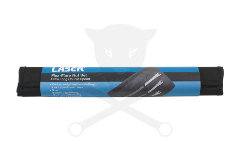 Fékcsőkulcs racsnis, kétoldali csuklós, extra hosszú  3 db-os készlet