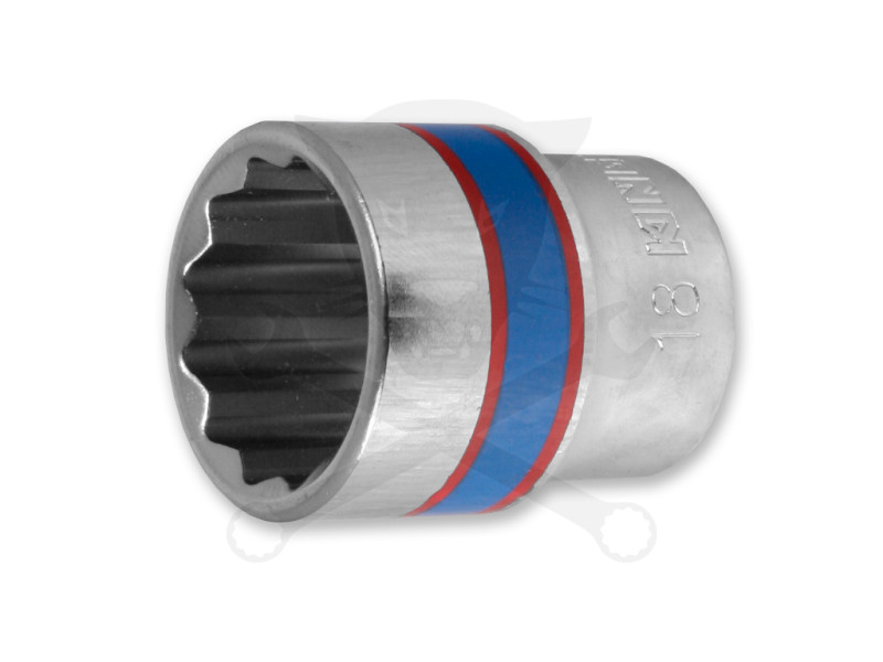 Dugókulcs - crowafej 3/8" 12 lap normál 18 mm