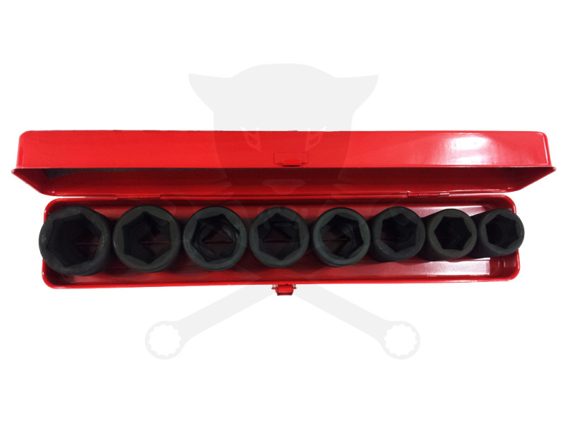 Légkulcsfej készlet 3/4"  8 db 1" - 1-1/2" colos rövid 6 l. - Genius