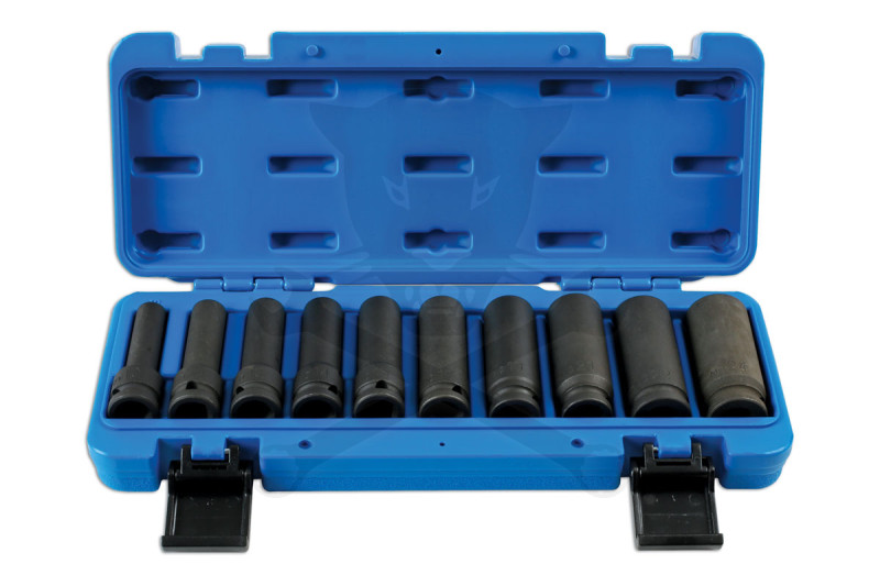 Légkulcsfej készlet 1/2" 10-24 mm metrikus hosszú 12 l. 10 db-os - TS20