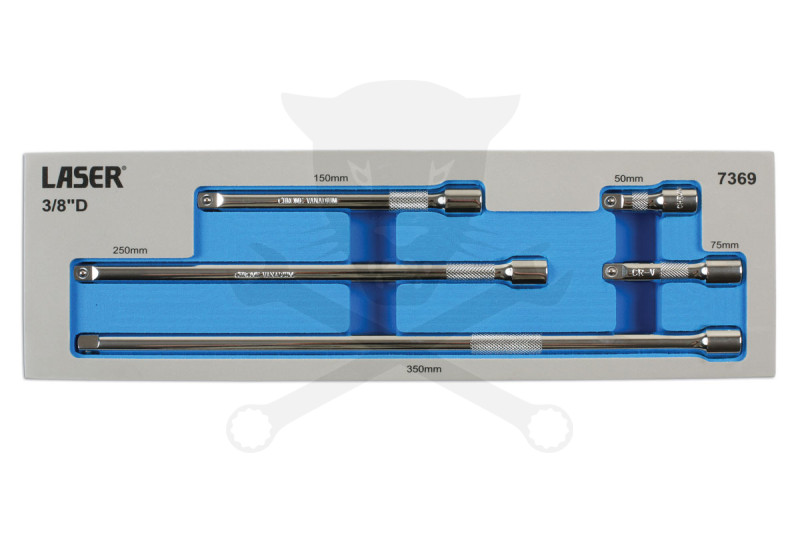 Toldószár készlet 3/8" - 5 db-os 50-75-150-250-350 mm - Tálcás