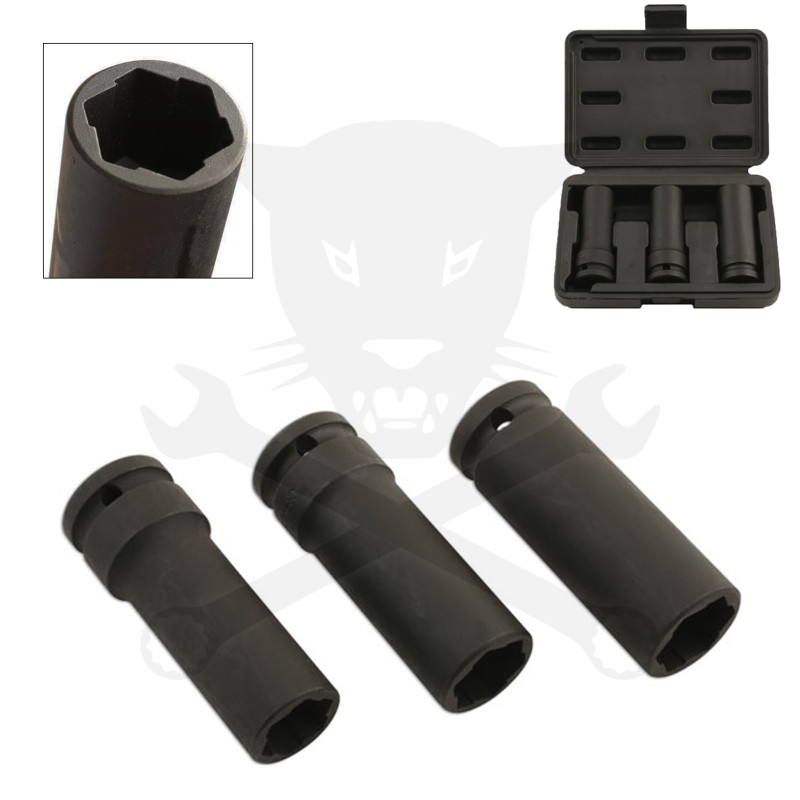 Sérült kerékcsavar kiszerelő készlet 1/2" 3 db-os speciális belső profil