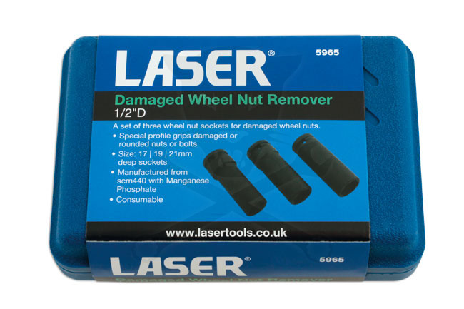 Sérült kerékcsavar kiszerelő készlet 1/2" 3 db-os speciális belső profil