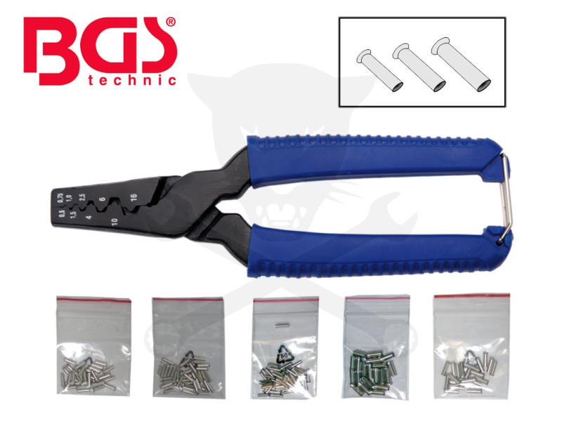 Fogó, saruzó - érvéghüvelyre DIN 0,5 - 16 mm2 készlet 150 db-os -