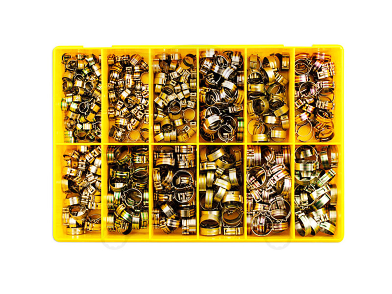 Tömlőszorító bilincs készlet klikk-rendszerű 8.5-23.5 mm